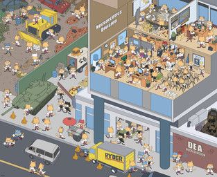 cirno, neco-arc, niko_(oneshot), penny_(vodnik), waldo_(where's_waldo?)