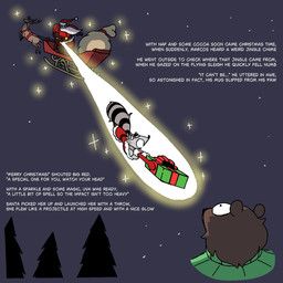 marcos_the_bear, santa_claus, uva_the_raccoon, christmas, diegutan