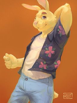 rabbit_(don't_eat_the_neighbours), don't_eat_the_neighbours, kuut_(artist), 2026, aloha_shirt