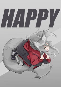 anthro, big_tail, black_clothing, black_hoodie, black_topwear