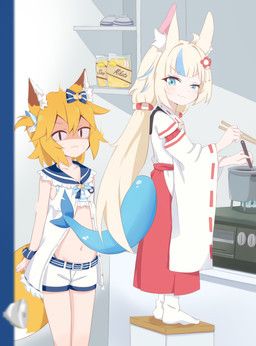 sameko_saba_(vtuber), senko-san, vtuber, accessory, ahoge