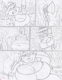 june_coyote, virus-20, anthro, axe, belly
