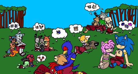 alexa_lombardi_mccloud_(ameth18), amy_rose, beastman, falco_lombardi, flaky_(htf)