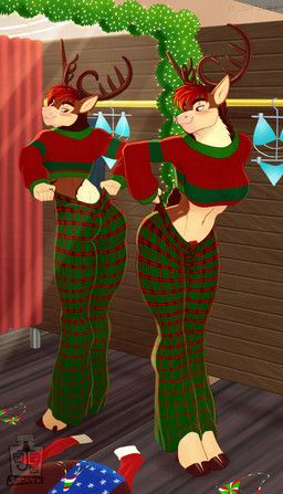 zember_(juxtapex), christmas, juxtapex, anthro, antlers
