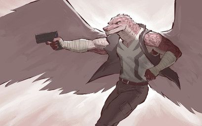 tyrak_(kingarthur_i), kingarthur_i, 5_fingers, action_pose, anthro