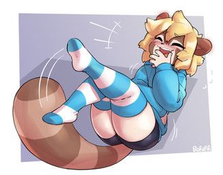 ashi_(ashizero), borvar, anthro, blonde_hair, blue_clothing