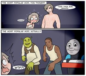 carl_johnson, grace_ashcroft, leon_kennedy, shrek_(character), thomas_the_tank_engine