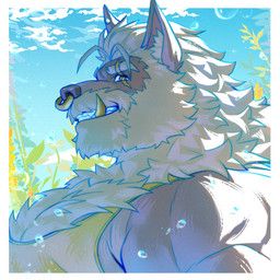 mythology, cafurccino, anthro, barazoku, beard