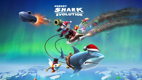 baby_snowshark, santa_claus, christmas, hungry_shark_(series), hungry_shark_evolution