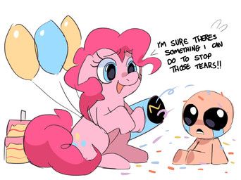 isaac_(tboi), pinkie_pie_(mlp), friendship_is_magic, hasbro, my_little_pony