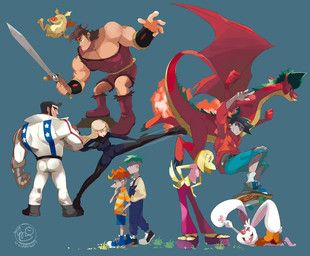 brandy_harrington, dave_(dave_the_barbarian), dick_daring, faffy_(dave_the_barbarian), ferb_fletcher