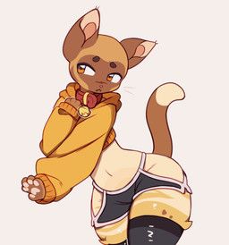 sufness, anthro, black_clothing, black_legwear, black_stockings