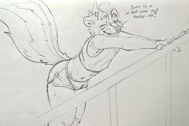 revy_(skunkhotel), skunkhotel, anthro, athletic_wear, bent_over
