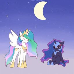 nightmare_moon_(mlp), princess_celestia_(mlp), friendship_is_magic, hasbro, my_little_pony