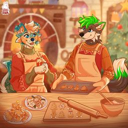 kory_the_fox, summer_shore_(kory_the_fox), christmas, moonyfurr, anthro