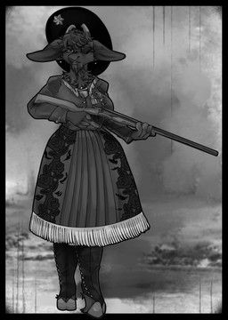 bathory_black_(therealnarrowjungle), blushyminou143, anthro, black_body, black_fur