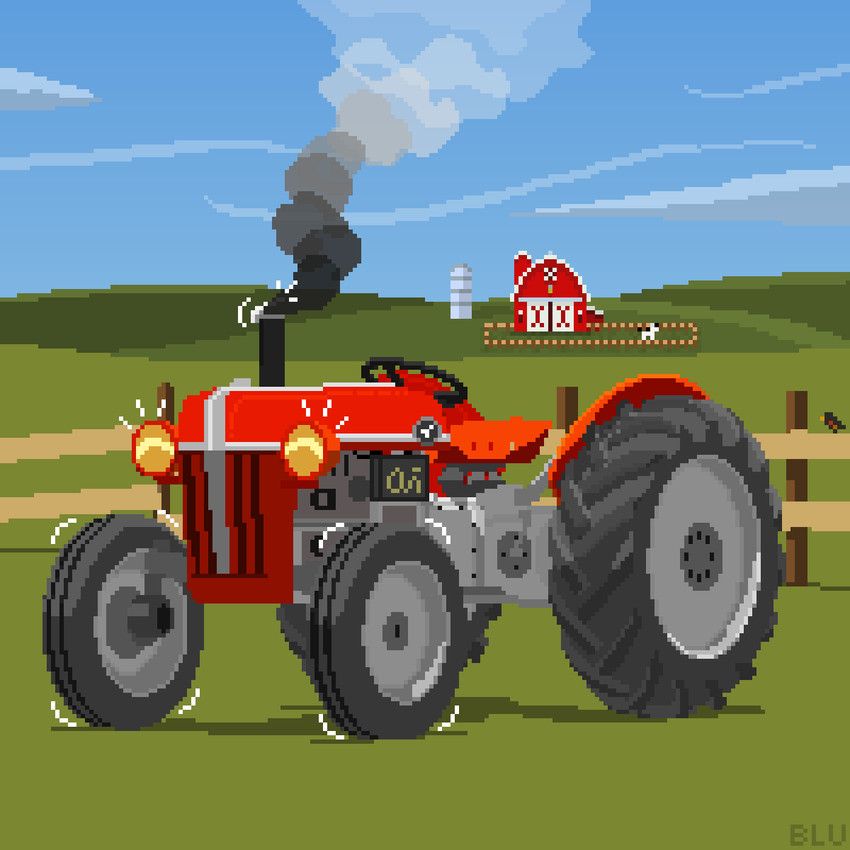 bluthederg, conditional_dnp, ambiguous_gender, barn, exhaust_pipe