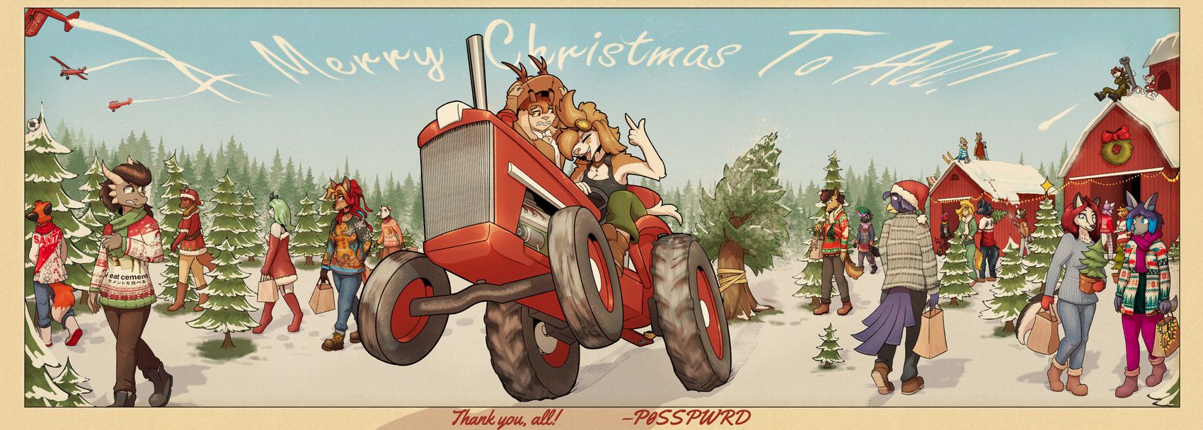 barnaby_goode_(posspowered), godzilla, grace_linde_(posspowered), christmas, godzilla_(series)