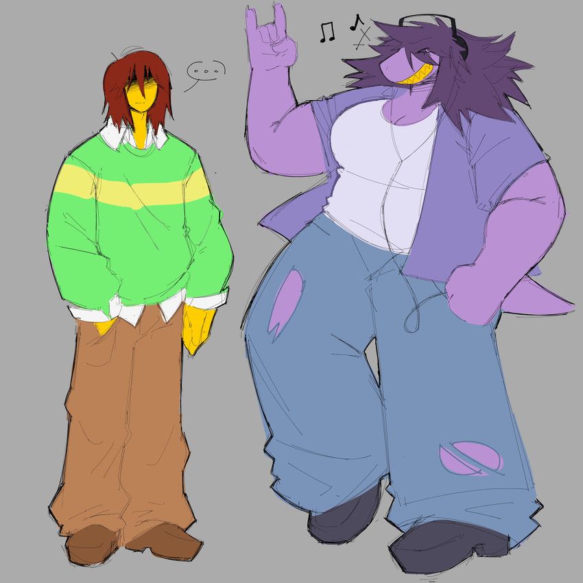 kris_dreemurr, susie_(deltarune), deltarune, undertale_(series), anthro