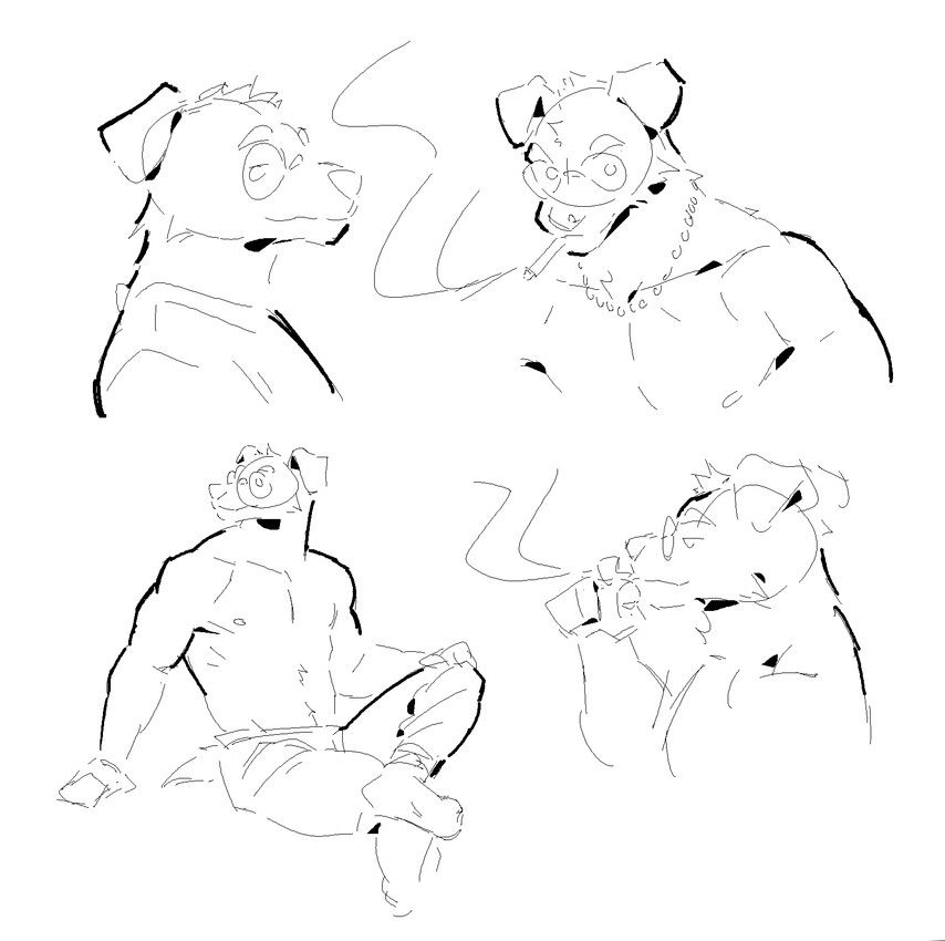 kingarthur_i, anthro, biped, bottomwear, canid