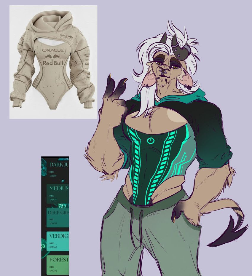 monsters_and_mutants, abs, accessory, ambiguous_gender, anthro