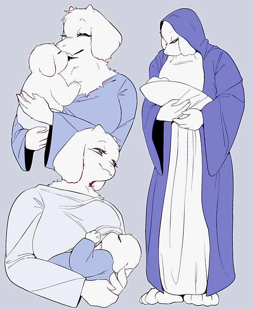 asriel_dreemurr, toriel, undertale, undertale_(series), mochimochiland