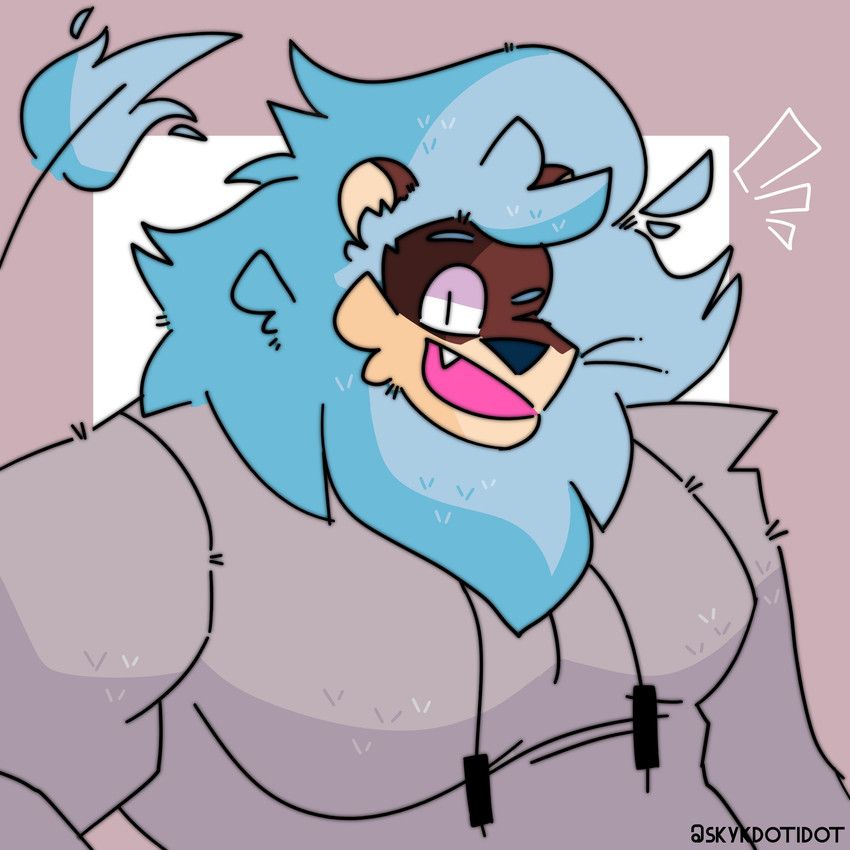 river_(belliesandbutts), skykdotidot, anthro, blue_eyebrows, blue_mane