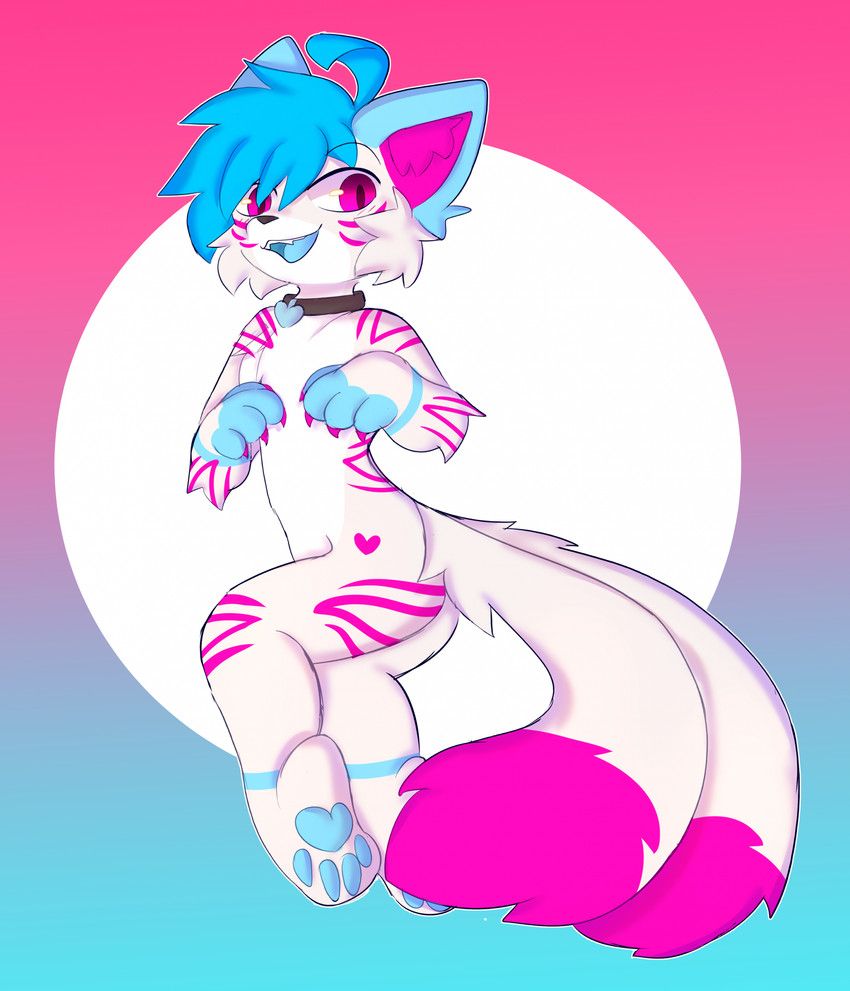 appliei, 2_tails, ahoge, anthro, blue_hair
