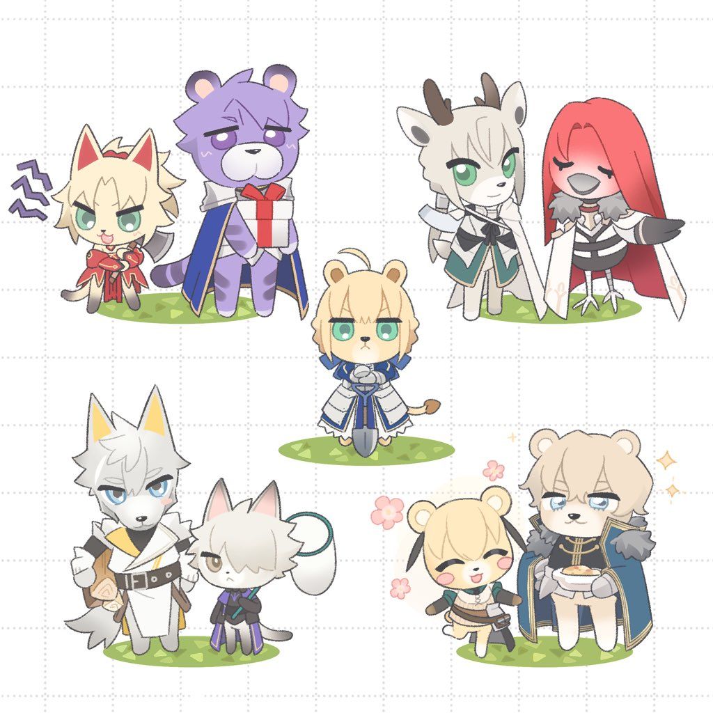3girls, 6+boys, animal_crossing, animalization, armor