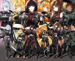 1girl, absurdres, arm_pouch, arm_shield, belt