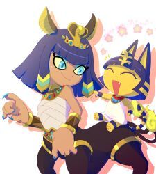 2girls, :d, absurdres, ancient_egyptian, ancient_egyptian_clothes
