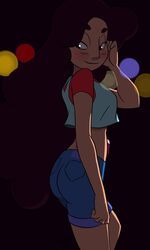 1non-binary, aeolus06, blush, brown_hair, looking_back