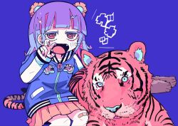 1girl, animal, animal_ears, animal_print, bandaid
