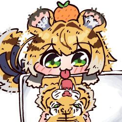 1girl, :3, animal_ear_fluff, animal_ears, blonde_hair