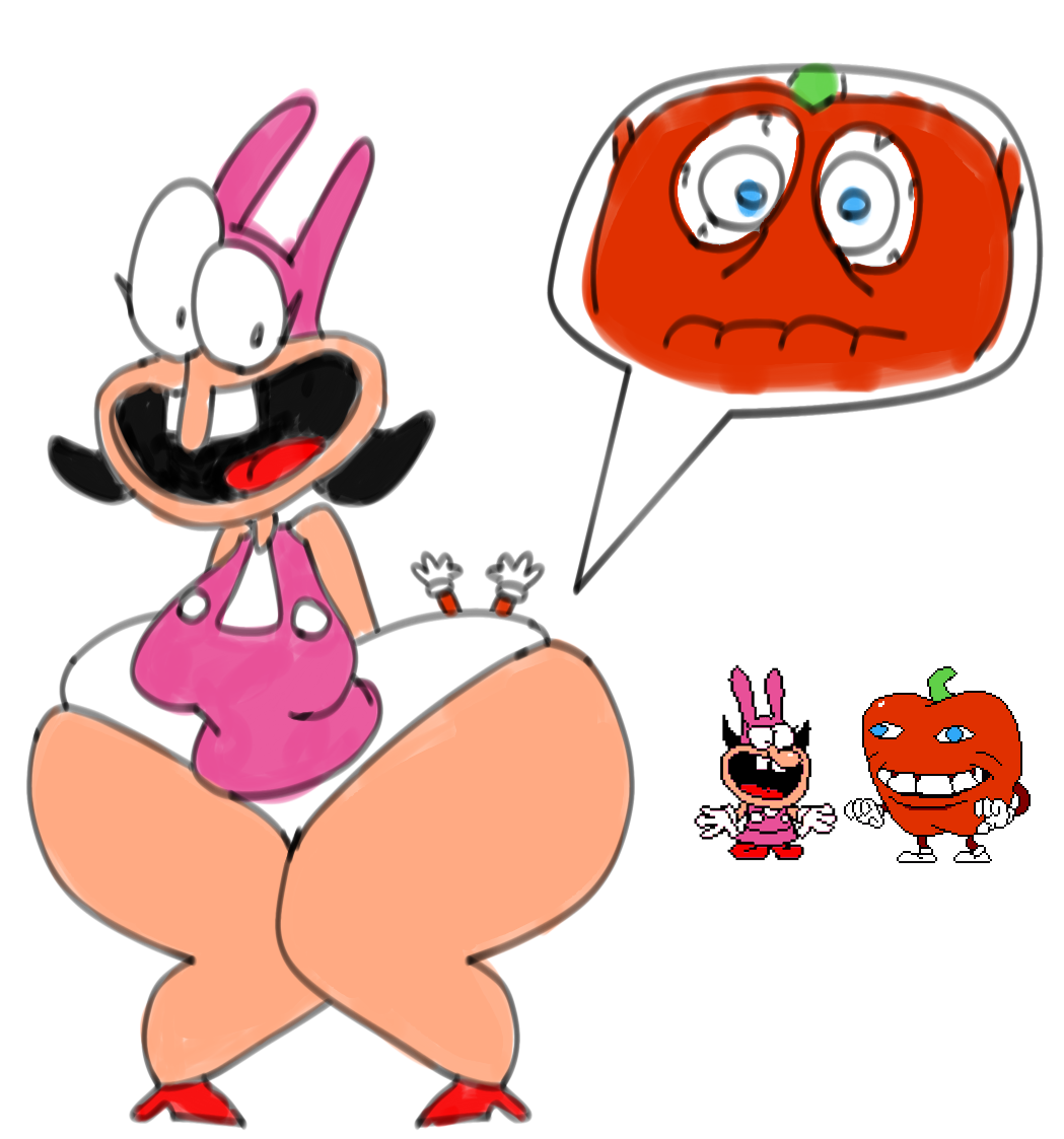noisette_(pizza_tower), pepperman, pizza_tower, ass, bunny_hat
