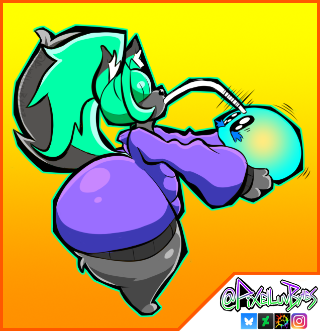 pixelluvbytez, anthro, bangs, bangs_over_eyes, big_ass