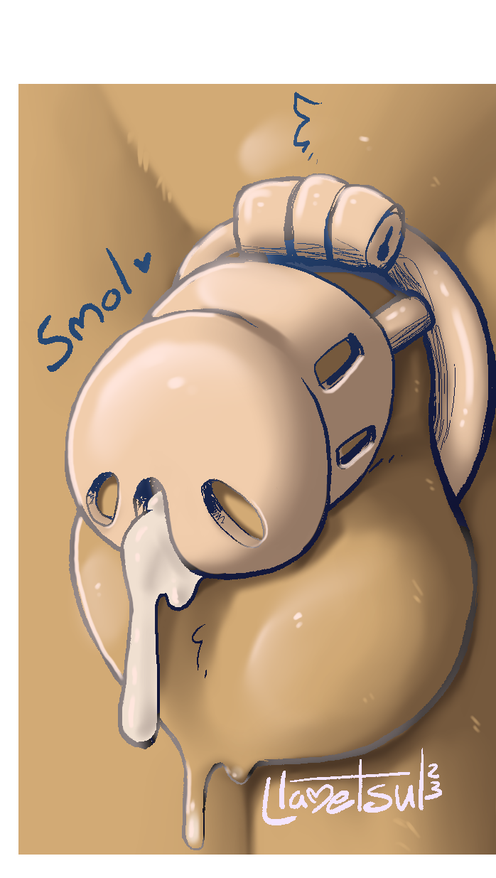 llametsul, balls, bodily_fluids, chastity_cage, chastity_cage_only