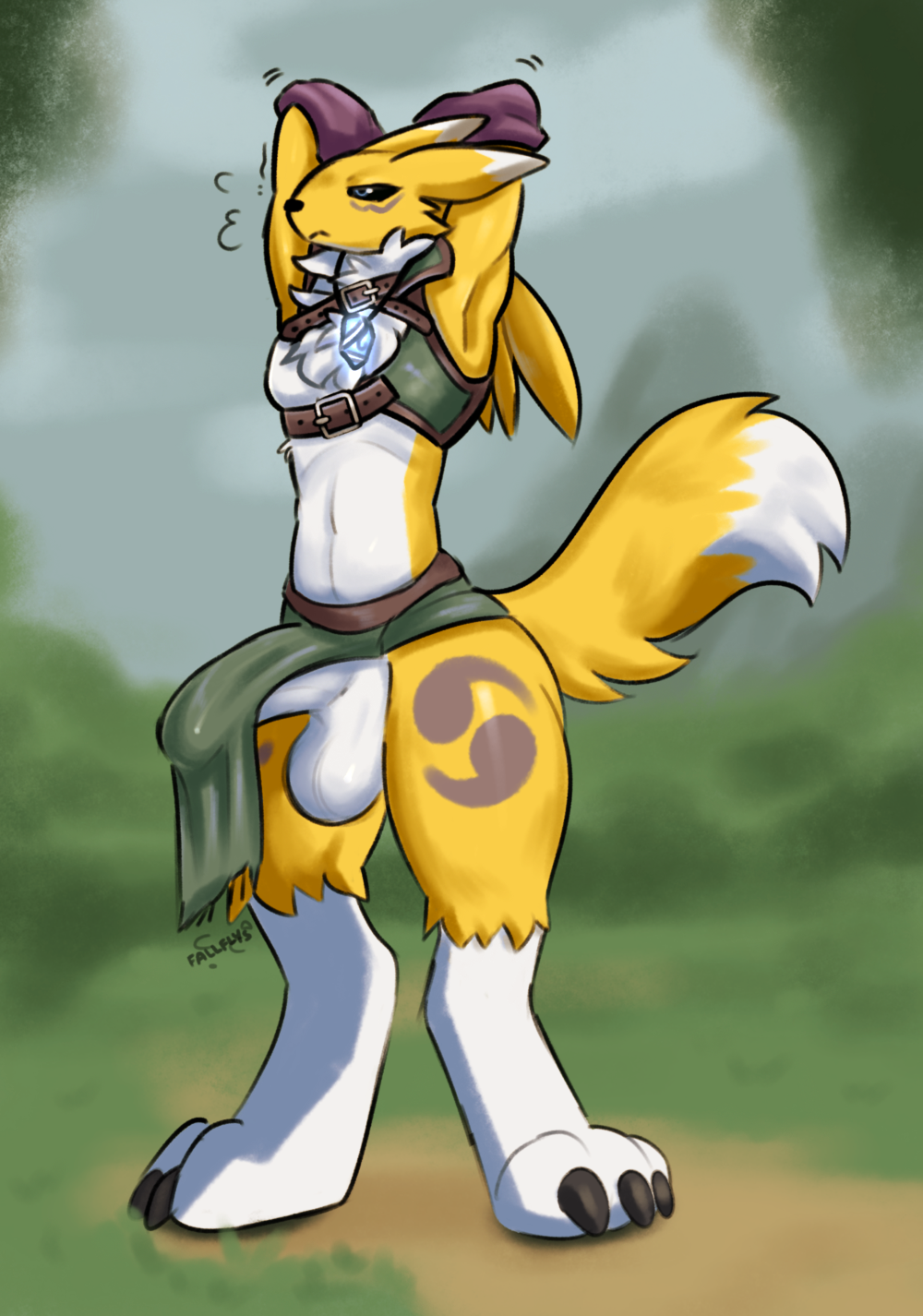 digimon_(species), male_renamon, renamon, bandai_namco, digimon