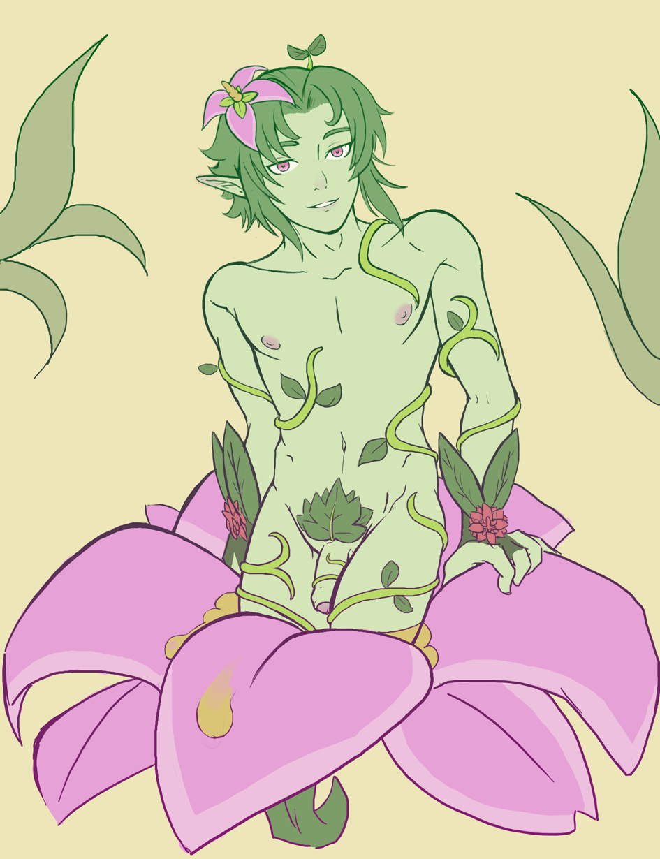 alraune_(monster_girl_encyclopedia), monster_boy_encyclopedia, monster_girl_encyclopedia, lilaliss, 1boy