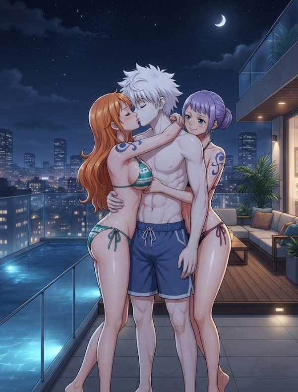 carina_(one_piece), killua_zoldyck, nami_(one_piece), hunter_x_hunter, one_piece