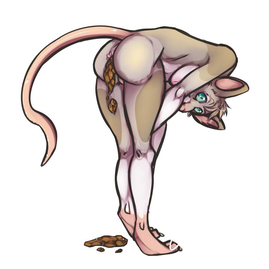 cipherrising, anus, bent_over, breasts, digitigrade