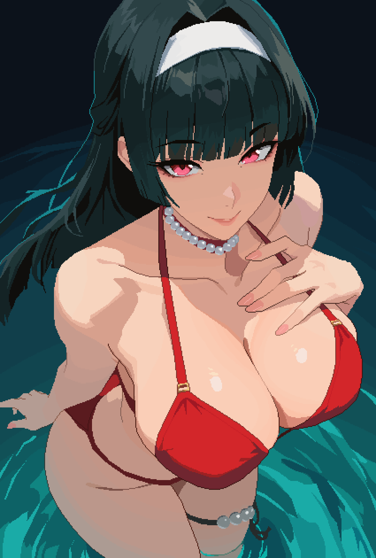 astra_yao, zenless_zone_zero, archapxl, 1girls, bikini