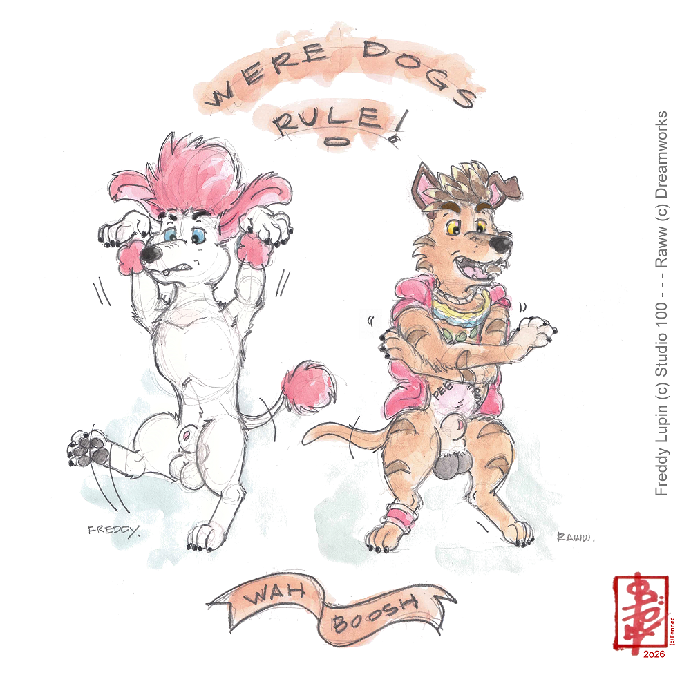 freddy_lupin_(100_percent_wolf), raww_(forgotten_island), werepoodle, 100_percent_wolf, dreamworks