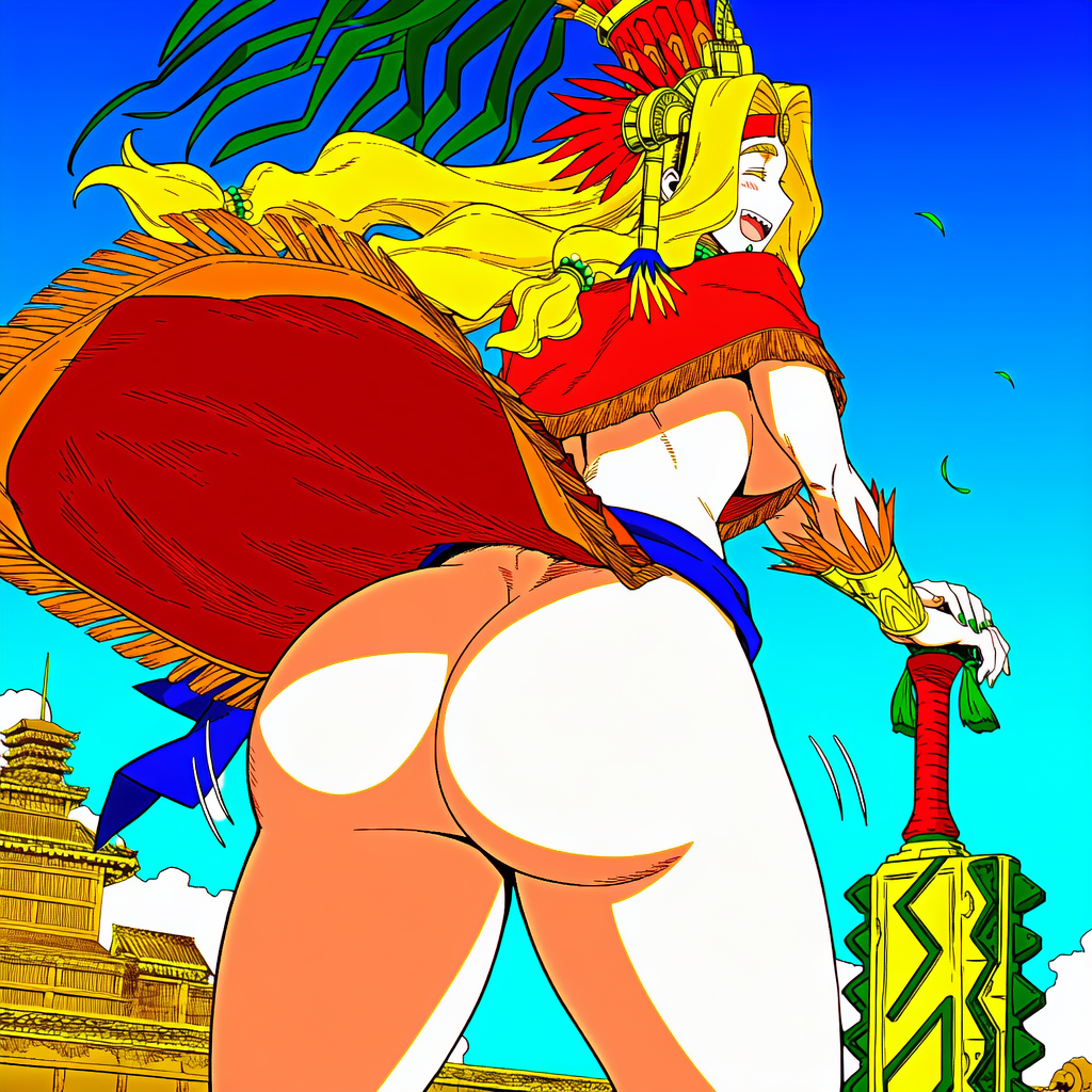 quetzalcoatl_(fate), fate/grand_order, fate_(series), accidental_exposure, arms_out