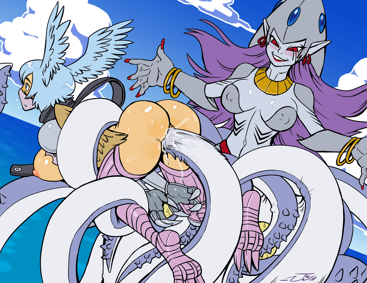 calamaramon, calmaramon, digimon_(species), shutumon, zephyrmon
