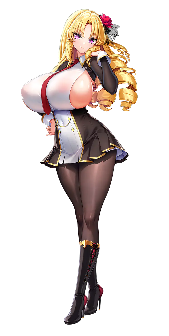 claudia_orha_greywalk, motto!_haramase!_honoo_no_oppai_isekai_oppai_spy_gakuen!, akagi_rio, 1girl, blonde_hair
