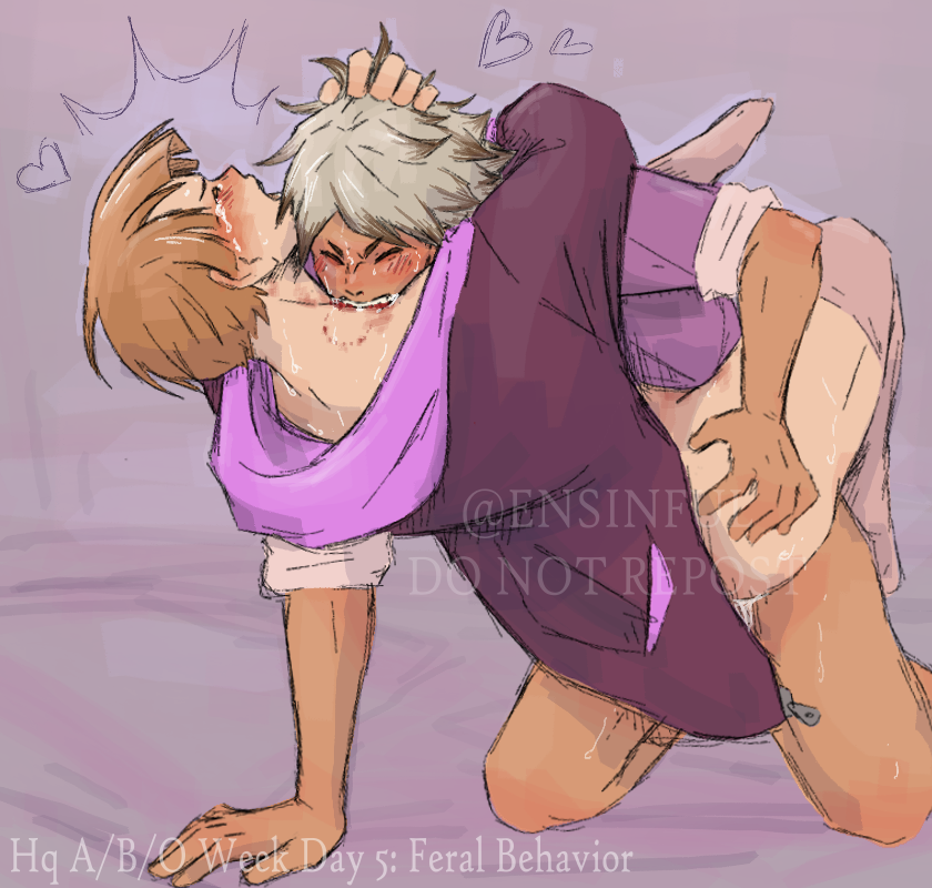 semi_eita, shirabu_kenjirou, haikyuu!!, ensinful, biting