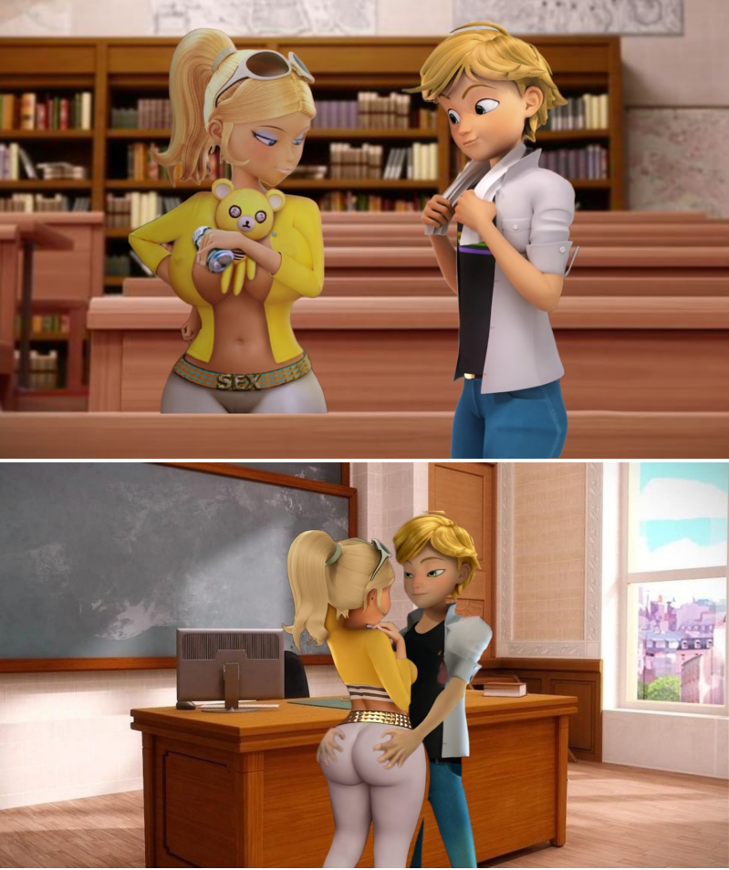 adrien_agreste, chloe_bourgeois, miraculous:_tales_of_ladybug_and_cat_noir, miraculous_ladybug, ferjuasi